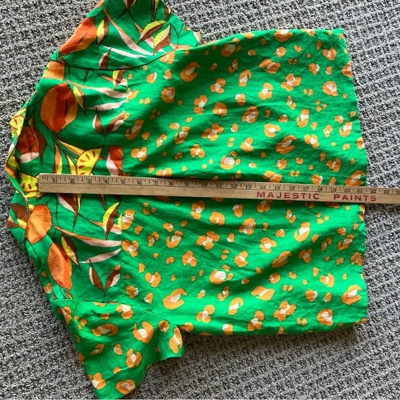 TABITHA BROWN TROPICAL PRINT SHORT SLEEVE BUTTON FRONT SHIRT BLOUSE SIZE M NEW - Picture 7 of 11